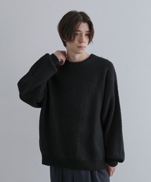 シャギークルーネックニット