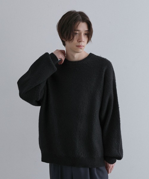 JUNRED（ジュンレッド）の「シャギークルーネックニット（ニット/セーター・メンズ・ブラック/イエロー/グレー系その他/ミント・S/M/L）」の2枚目の写真