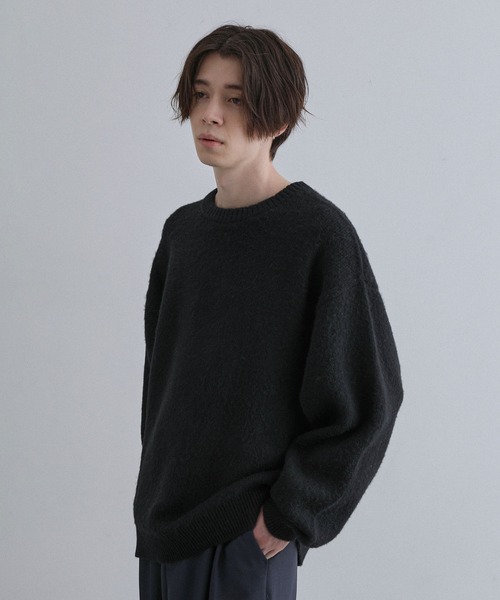 JUNRED（ジュンレッド）の「シャギークルーネックニット（ニット/セーター・メンズ・ブラック/イエロー/グレー系その他/ミント・S/M/L）」の6枚目の写真