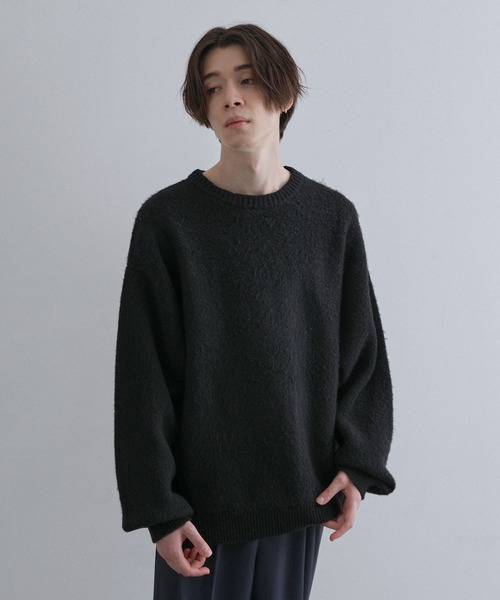 JUNRED（ジュンレッド）の「シャギークルーネックニット（ニット/セーター・メンズ・ブラック/イエロー/グレー系その他/ミント・S/M/L）」の7枚目の写真