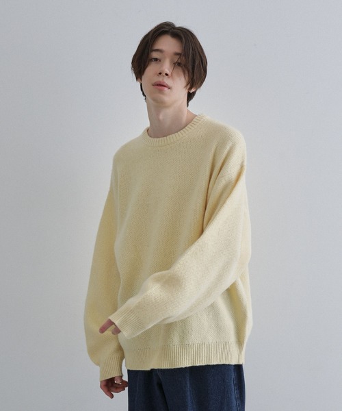 JUNRED（ジュンレッド）の「シャギークルーネックニット（ニット/セーター・メンズ・ブラック/イエロー/グレー系その他/ミント・S/M/L）」の14枚目の写真