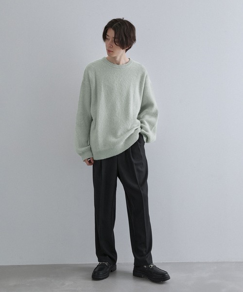 JUNRED（ジュンレッド）の「シャギークルーネックニット（ニット/セーター・メンズ・ブラック/イエロー/グレー系その他/ミント・S/M/L）」の21枚目の写真