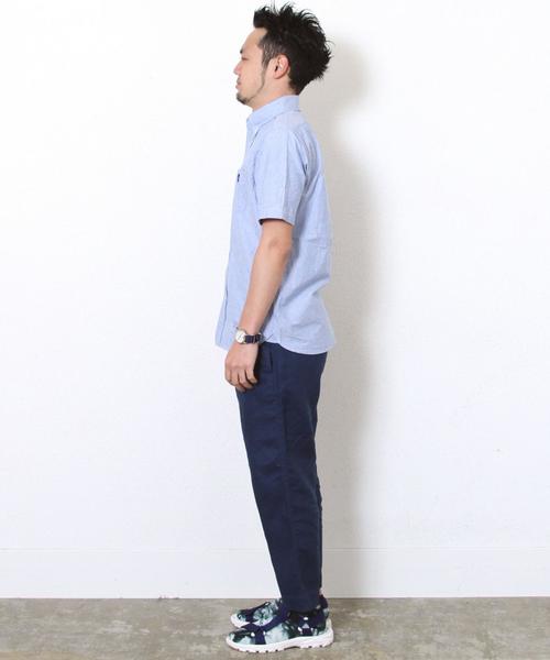 coen（コーエン）の「オックスフォードボタンダウンシャツ半袖（シャツ/ブラウス・メンズ・ホワイト/ネイビー・MEDIUM/LARGE/X-SMALL/X-LARGE/SMALL）」の4枚目の写真