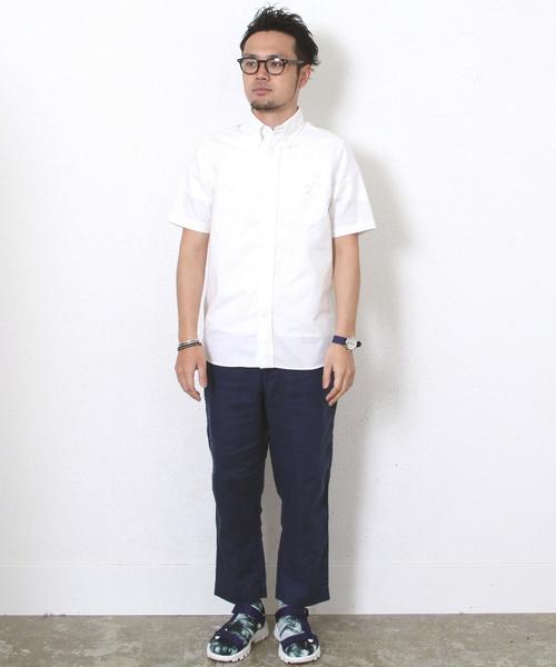 coen（コーエン）の「オックスフォードボタンダウンシャツ半袖（シャツ/ブラウス・メンズ・ホワイト/ネイビー・MEDIUM/LARGE/X-SMALL/X-LARGE/SMALL）」の16枚目の写真