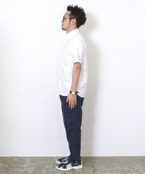 coen（コーエン）の「オックスフォードボタンダウンシャツ半袖（シャツ/ブラウス・メンズ・ホワイト/ネイビー・MEDIUM/LARGE/X-SMALL/X-LARGE/SMALL）」の17枚目の写真