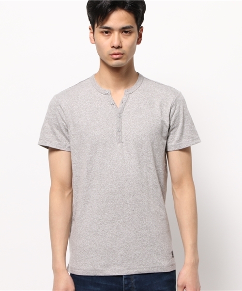 GIORDANO（ジョルダーノ）の「[GIORDANO]ﾍﾝﾘｰﾈｯｸ半袖Ｔシャツ（Tシャツ/カットソー・メンズ・ホワイト/ブラック/グレー/ブルー/ブルー系その他/インディゴブルー・MEDIUM/LARGE/SMALL/X-LARGE）」の7枚目の写真