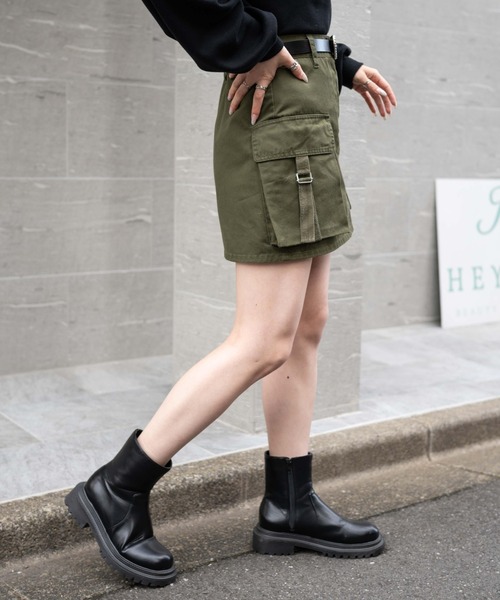 WEGO（ウィゴー）の「WEGO/カーゴミニスカパン（スカート・レディース・カーキ/ベージュ/ブラック・FREE）」の8枚目の写真