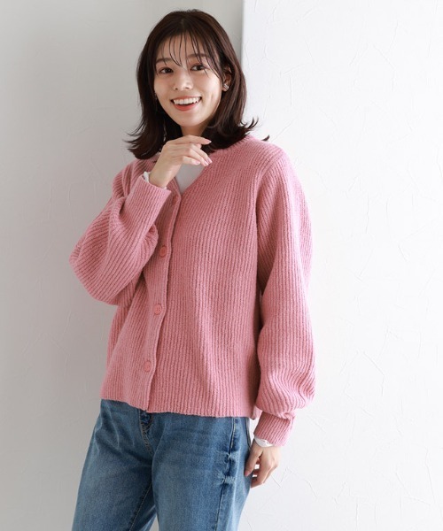 Pierrot(ピエロ)の「キーネックニットカーディガン(カーディガン/ボレロ・レディース・アイボリー/ラベンダー/ピンク・M/L)」の5枚目の写真