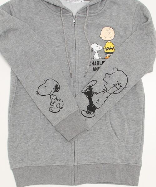 PEANUTS（ピーナッツ）の「PEANUTS スヌーピー スウェットジップパーカー 裏毛（パーカー・レディース・レッド/ネイビー/杢グレー・S/M/L）」の5枚目の写真
