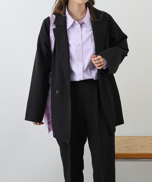 COLONY 2139(コロニートゥーワンスリーナイン)の「WEB限定/一部店舗限定 ストレッチジョーゼットセンタープレスパンツ&ジャケットセットアップ(セットアップ・レディース・アイボリー/ブラック/チャコールグレー/ブラウン・FREE)」の21枚目の写真