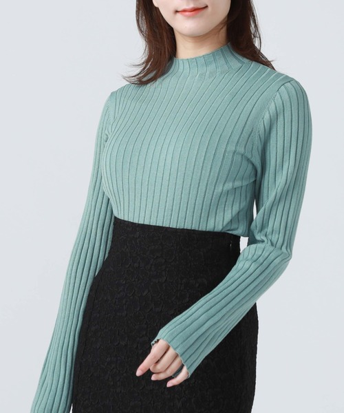 archives（アルシーヴ）の「プチハイリブニット（ニット/セーター・レディース・オフホワイト/ホワイト×ブラック/ブラック/ブルー/パープル/オレンジ・MEDIUM）」の5枚目の写真