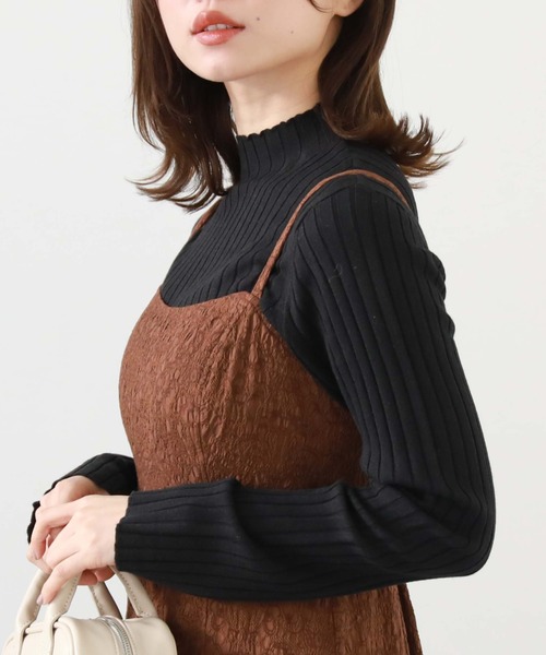 archives（アルシーヴ）の「プチハイリブニット（ニット/セーター・レディース・オフホワイト/ホワイト×ブラック/ブラック/ブルー/パープル/オレンジ・MEDIUM）」の4枚目の写真