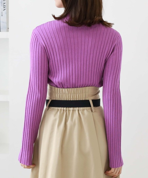 archives（アルシーヴ）の「プチハイリブニット（ニット/セーター・レディース・オフホワイト/ホワイト×ブラック/ブラック/ブルー/パープル/オレンジ・MEDIUM）」の22枚目の写真