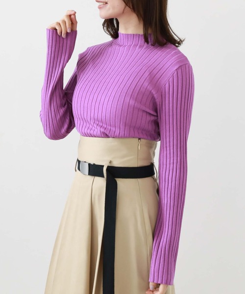 archives（アルシーヴ）の「プチハイリブニット（ニット/セーター・レディース・オフホワイト/ホワイト×ブラック/ブラック/ブルー/パープル/オレンジ・MEDIUM）」の7枚目の写真