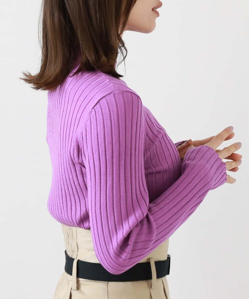 archives（アルシーヴ）の「プチハイリブニット（ニット/セーター・レディース・オフホワイト/ホワイト×ブラック/ブラック/ブルー/パープル/オレンジ・MEDIUM）」の18枚目の写真