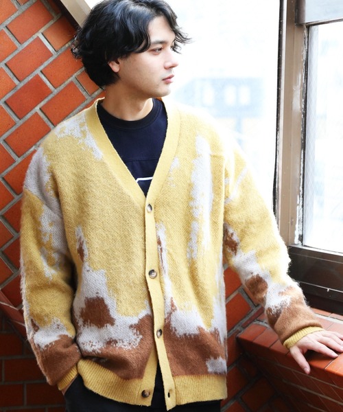 ８(eight)（エイト）の「モヘアタッチカーデ（カーディガン/ボレロ・メンズ・アイボリー/ブラック/マスタード・LARGE/MEDIUM）」の3枚目の写真