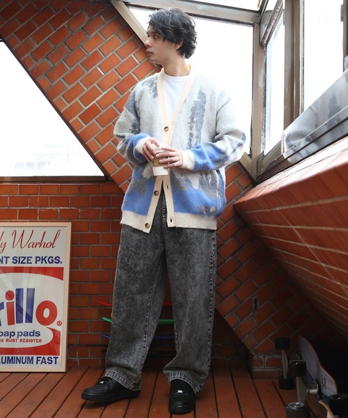 ８(eight)（エイト）の「モヘアタッチカーデ（カーディガン/ボレロ・メンズ・アイボリー/ブラック/マスタード・LARGE/MEDIUM）」の6枚目の写真