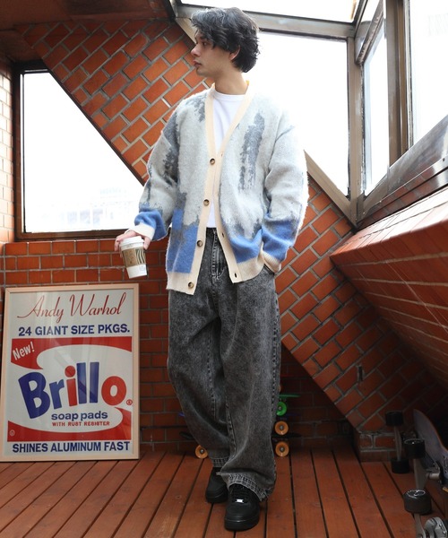 ８(eight)（エイト）の「モヘアタッチカーデ（カーディガン/ボレロ・メンズ・アイボリー/ブラック/マスタード・LARGE/MEDIUM）」の7枚目の写真