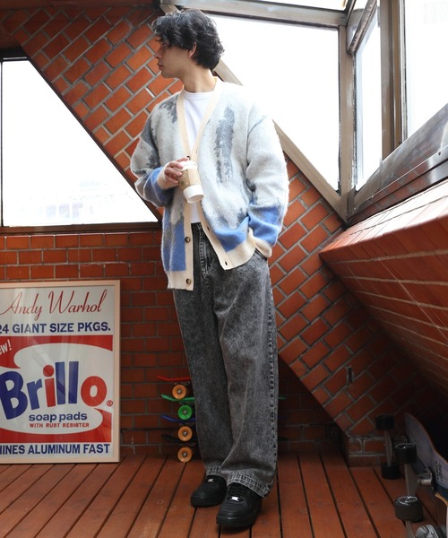 ８(eight)（エイト）の「モヘアタッチカーデ（カーディガン/ボレロ・メンズ・アイボリー/ブラック/マスタード・LARGE/MEDIUM）」の8枚目の写真