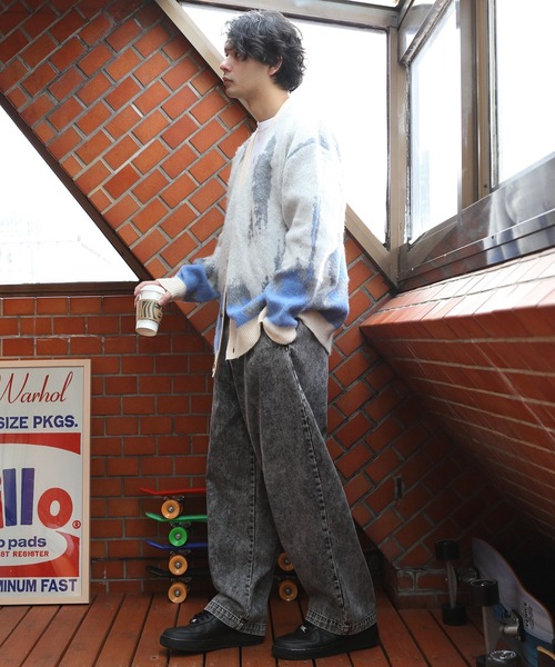 ８(eight)（エイト）の「モヘアタッチカーデ（カーディガン/ボレロ・メンズ・アイボリー/ブラック/マスタード・LARGE/MEDIUM）」の10枚目の写真