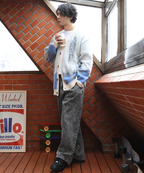 ８(eight)（エイト）の「モヘアタッチカーデ（カーディガン/ボレロ・メンズ・アイボリー/ブラック/マスタード・LARGE/MEDIUM）」の12枚目の写真