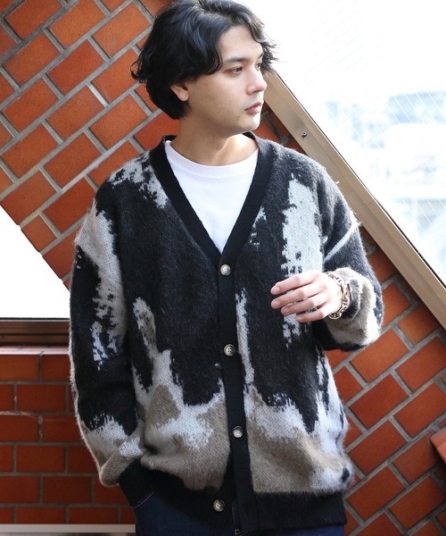 ８(eight)（エイト）の「モヘアタッチカーデ（カーディガン/ボレロ・メンズ・アイボリー/ブラック/マスタード・LARGE/MEDIUM）」の16枚目の写真