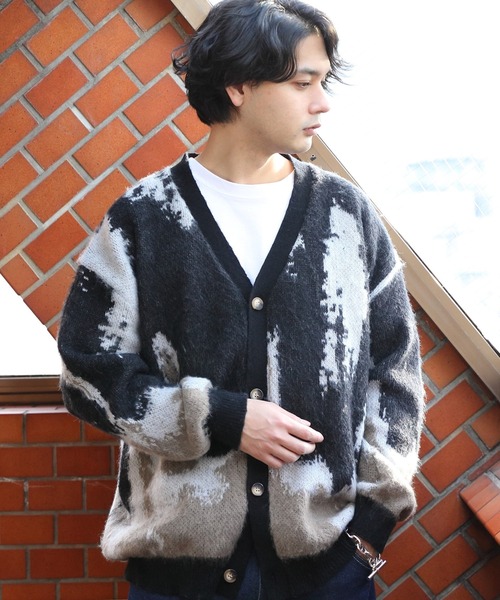 ８(eight)（エイト）の「モヘアタッチカーデ（カーディガン/ボレロ・メンズ・アイボリー/ブラック/マスタード・LARGE/MEDIUM）」の17枚目の写真