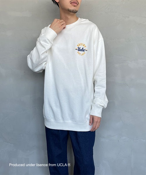 UCLA（ユーシーエルエー）の「[UCLA/ユーシーエルエー] バックサガラ刺繍 ビックシルエット 裏毛クルーネックスウェット（スウェット・レディース・チャコール/ホワイト/ダークグリーン・L/M）」の19枚目の写真