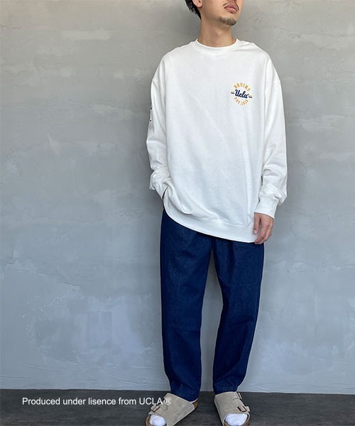 UCLA（ユーシーエルエー）の「[UCLA/ユーシーエルエー] バックサガラ刺繍 ビックシルエット 裏毛クルーネックスウェット（スウェット・レディース・チャコール/ホワイト/ダークグリーン・L/M）」の22枚目の写真