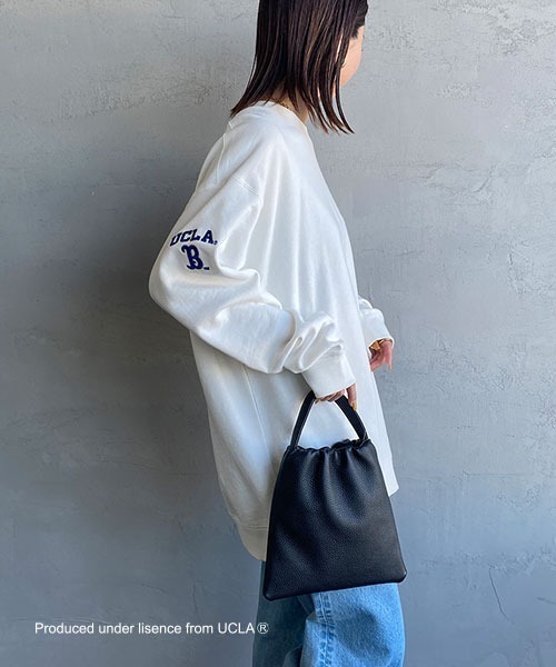 UCLA（ユーシーエルエー）の「[UCLA/ユーシーエルエー] バックサガラ刺繍 ビックシルエット 裏毛クルーネックスウェット（スウェット・レディース・チャコール/ホワイト/ダークグリーン・L/M）」の8枚目の写真