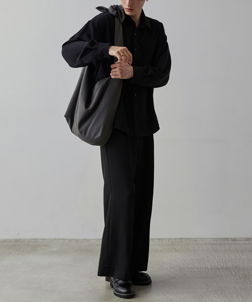 ちくちく縫い手提げ　けむ 2way drawcord shoulder bag/tote bag/ 2wayドローコード巾着