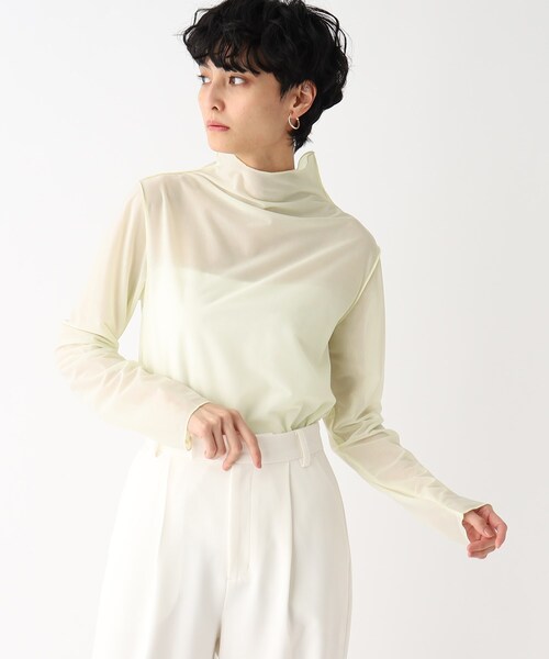 OPAQUE.CLIP（オペークドットクリップ）の「◆シアーハイネックカットソー（Tシャツ/カットソー・レディース・ブラック/ホワイト系/イエロー・36/40/38）」の16枚目の写真