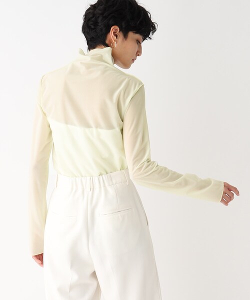 OPAQUE.CLIP（オペークドットクリップ）の「◆シアーハイネックカットソー（Tシャツ/カットソー・レディース・ブラック/ホワイト系/イエロー・36/40/38）」の6枚目の写真