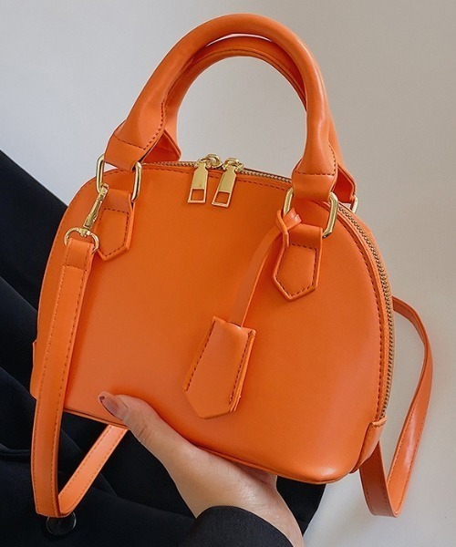 MAISON BREEZE(メゾンブリーズ)の「【MAISON BREEZE】フェイクレザーミニボストンショルダーバッグ KNF(ショルダーバッグ・レディース・オレンジ/ベージュ/ブラック/ブルー/グリーン/ピンク/ホワイト・FREE)」の7枚目の写真