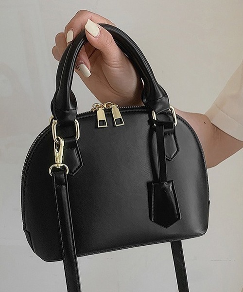 MAISON BREEZE(メゾンブリーズ)の「【MAISON BREEZE】フェイクレザーミニボストンショルダーバッグ KNF(ショルダーバッグ・レディース・オレンジ/ベージュ/ブラック/ブルー/グリーン/ピンク/ホワイト・FREE)」の4枚目の写真