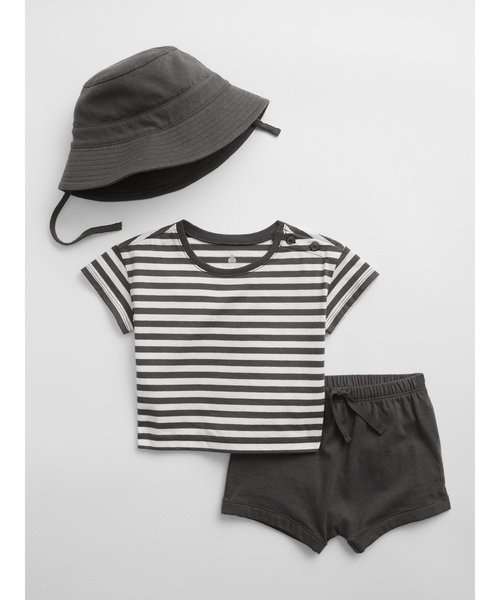 GAP(ギャップ)の「3点 セットアップ (ベビー)(Tシャツ/カットソー・キッズ・ブラック系その他/ブラウン・6-12M/18-24M/12-18M/3-6M)」の2枚目の写真