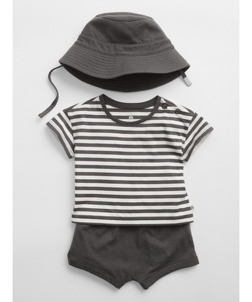 GAP(ギャップ)の「3点 セットアップ (ベビー)(Tシャツ/カットソー・キッズ・ブラック系その他/ブラウン・6-12M/18-24M/12-18M/3-6M)」の3枚目の写真