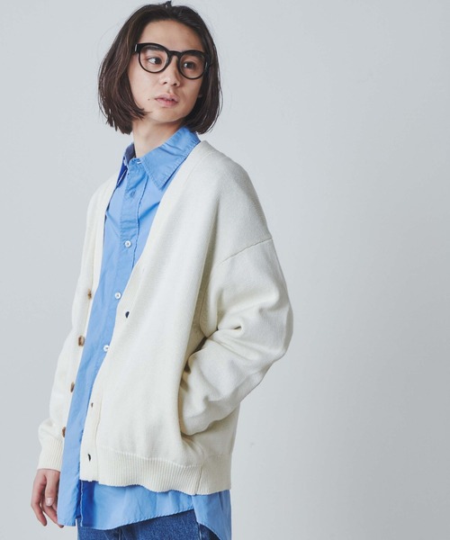 THE STANDARD（ザスタンダード）の「WEGO/エルボーパッチカーディガン（カーディガン/ボレロ・メンズ・ブラック/オフホワイト・LARGE/MEDIUM）」の5枚目の写真