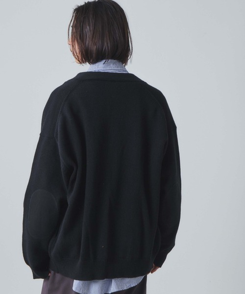 THE STANDARD（ザスタンダード）の「WEGO/エルボーパッチカーディガン（カーディガン/ボレロ・メンズ・ブラック/オフホワイト・LARGE/MEDIUM）」の18枚目の写真