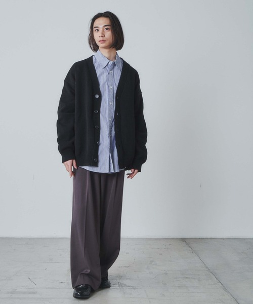 THE STANDARD（ザスタンダード）の「WEGO/エルボーパッチカーディガン（カーディガン/ボレロ・メンズ・ブラック/オフホワイト・LARGE/MEDIUM）」の19枚目の写真