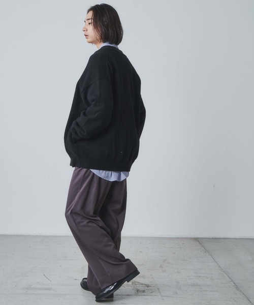 THE STANDARD（ザスタンダード）の「WEGO/エルボーパッチカーディガン（カーディガン/ボレロ・メンズ・ブラック/オフホワイト・LARGE/MEDIUM）」の20枚目の写真