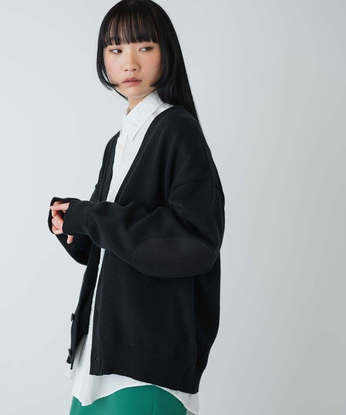 THE STANDARD（ザスタンダード）の「WEGO/エルボーパッチカーディガン（カーディガン/ボレロ・メンズ・ブラック/オフホワイト・LARGE/MEDIUM）」の21枚目の写真