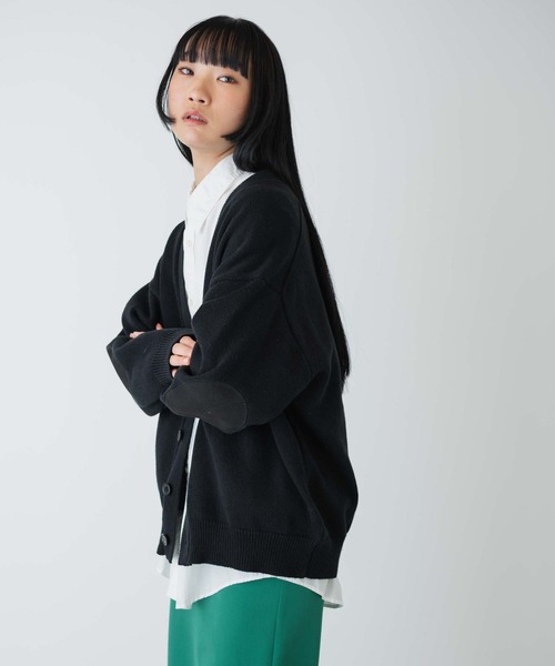 THE STANDARD（ザスタンダード）の「WEGO/エルボーパッチカーディガン（カーディガン/ボレロ・メンズ・ブラック/オフホワイト・LARGE/MEDIUM）」の22枚目の写真