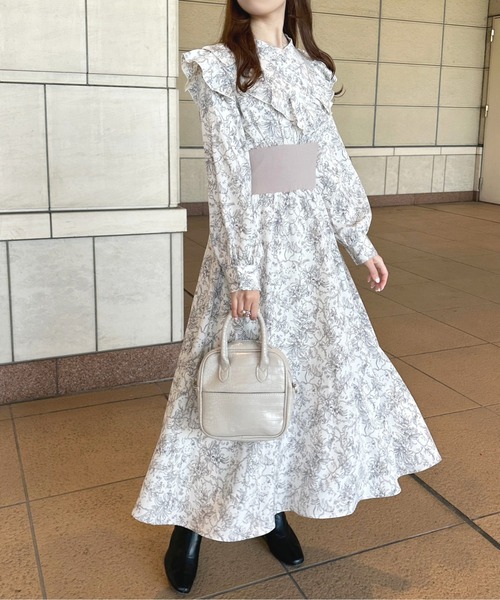 apres jour（アプレジュール）の「フリルウエストリブワンピース【ZOZOTOWN限定アイテム】（ワンピース・レディース・アイボリー/ブルー/ピンク・フリー/X-LARGE）」の7枚目の写真