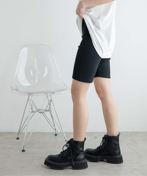 WEGO（ウィゴー）の「WEGO/ロゴテープショートレギンス（スウェットパンツ・レディース・ブラック・FREE）」の4枚目の写真