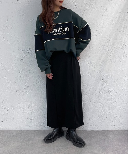 apres jour mignon（アプレジュールミニョン）の「ポンチスリットナロースカート【ZOZOTOWN限定アイテム】（スカート・レディース・ブラック/ブルー/オレンジ・X-LARGE/SMALL/MEDIUM）」の4枚目の写真