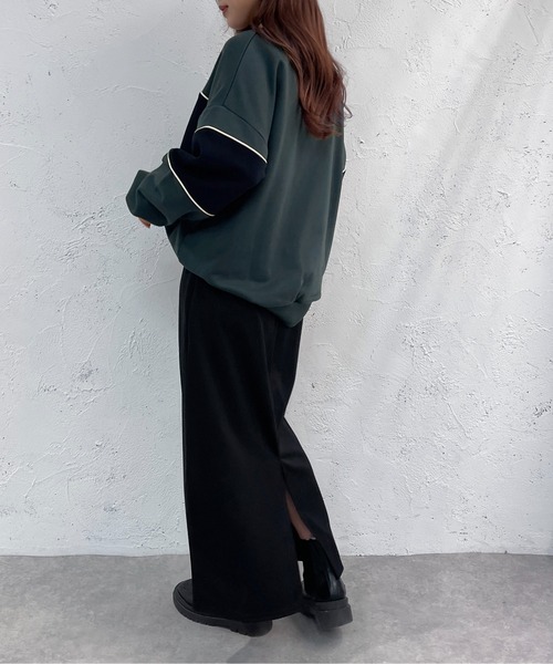 apres jour mignon（アプレジュールミニョン）の「ポンチスリットナロースカート【ZOZOTOWN限定アイテム】（スカート・レディース・ブラック/ブルー/オレンジ・X-LARGE/SMALL/MEDIUM）」の11枚目の写真