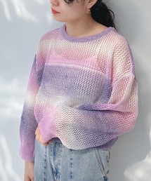 AS KNOW AS plus | ○前後2WAY グラデーション メッシュカーディガン(カーディガン/ボレロ)