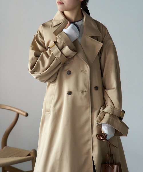 MAISONSPECIAL ボリュームスリーブトレンチコート ベージュ ベルト付 MAISONSPECIAL ボリュームスリーブトレンチコート ベージュ ベルト付