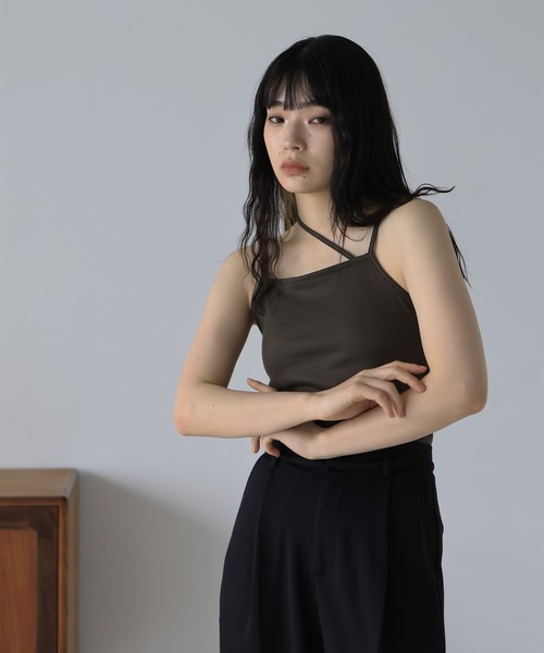 hellam（へラム）の「クロスデザインキャミソール（キャミソール・レディース・オフホワイト/ブラック/カーキ/ベージュ・FREE）」の19枚目の写真